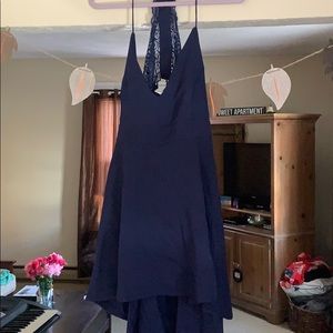 Navy blue hi low dress